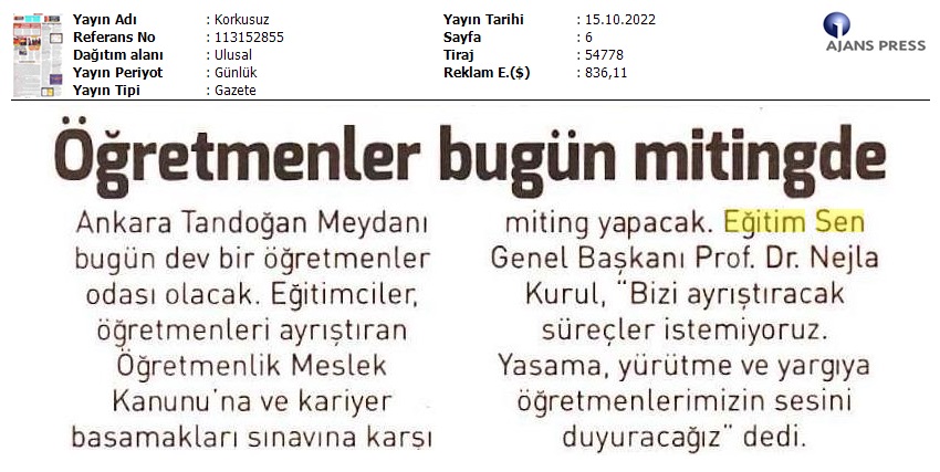 Öğretmenler Bugün Mitingde / Korkusuz