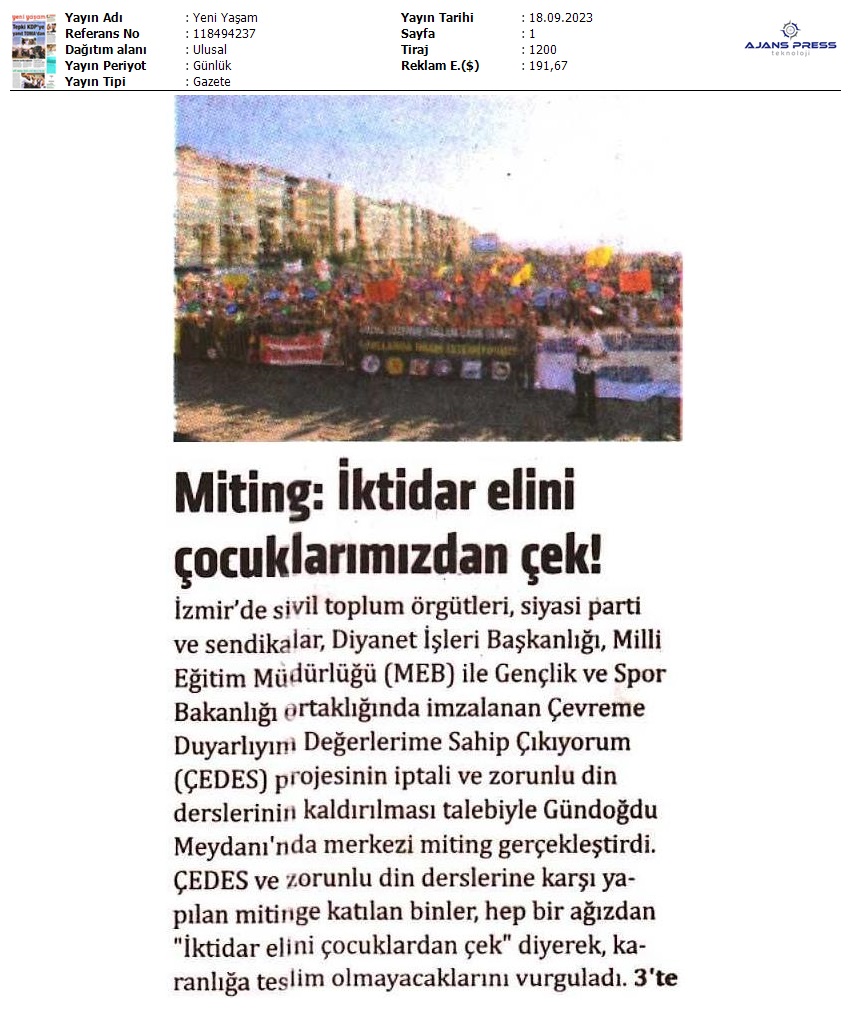 Miting: İktidar Elini Çocuklarımızdan Çek! / Yeni Yaşam