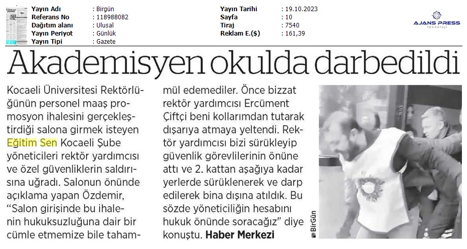 Akademisyen Okulda Darp Edildi / Birgün