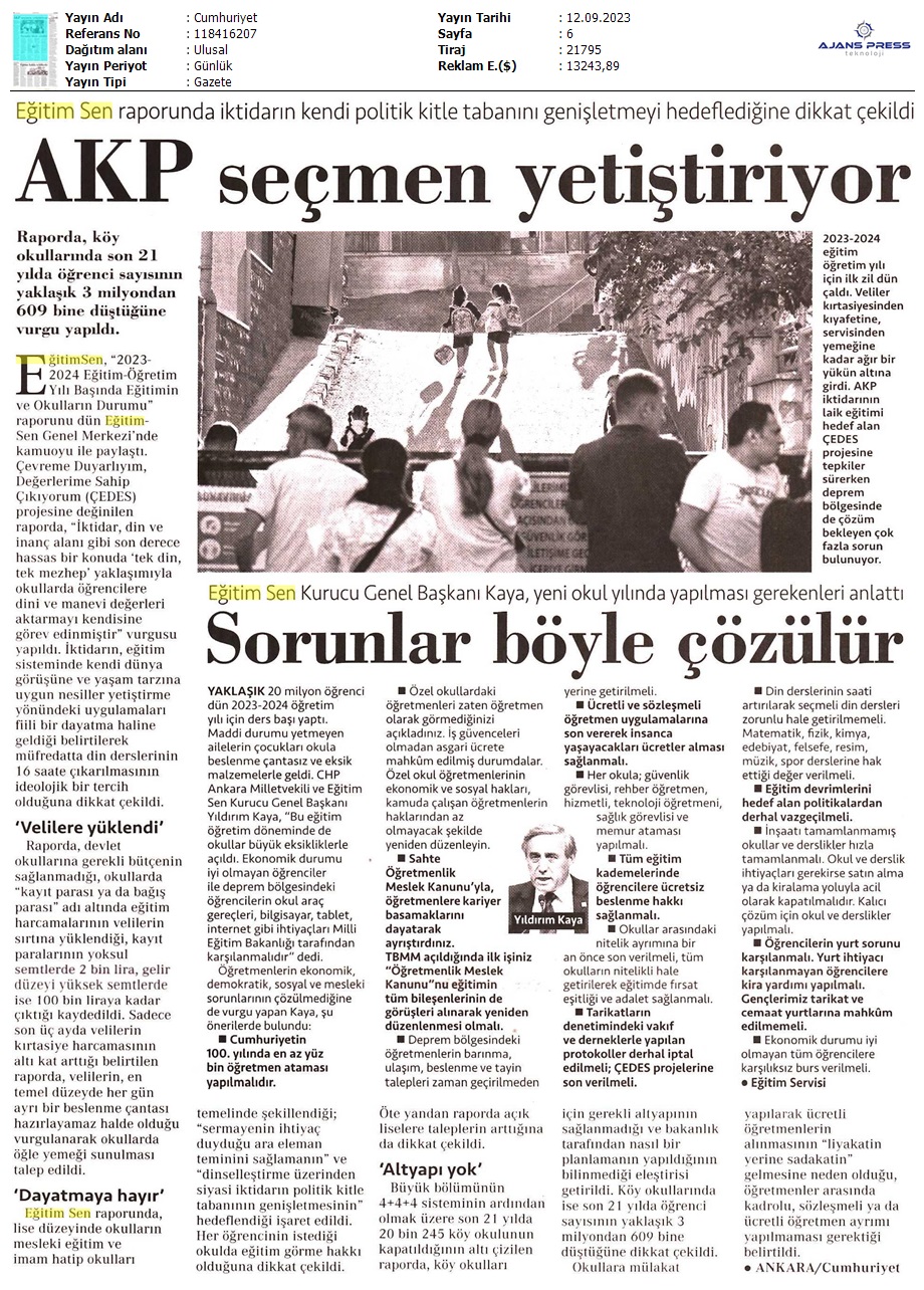 AKP Seçmen Yetiştiriyor / Cumhuriyet