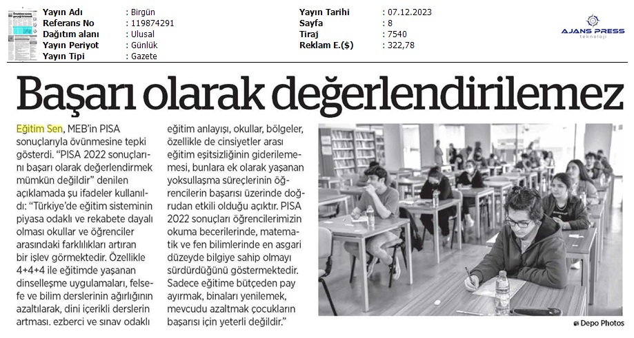 Başarı Olarak Değerlendirilemez / Birgün