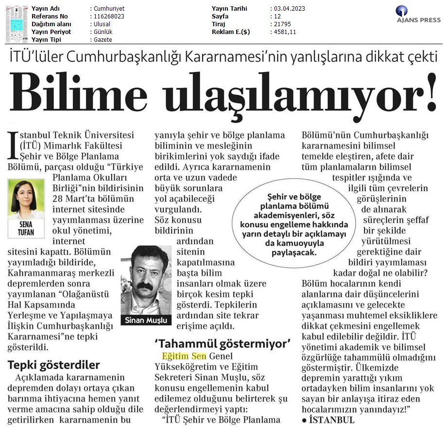 Bilime Ulaşılamıyor / Cumhuriyet