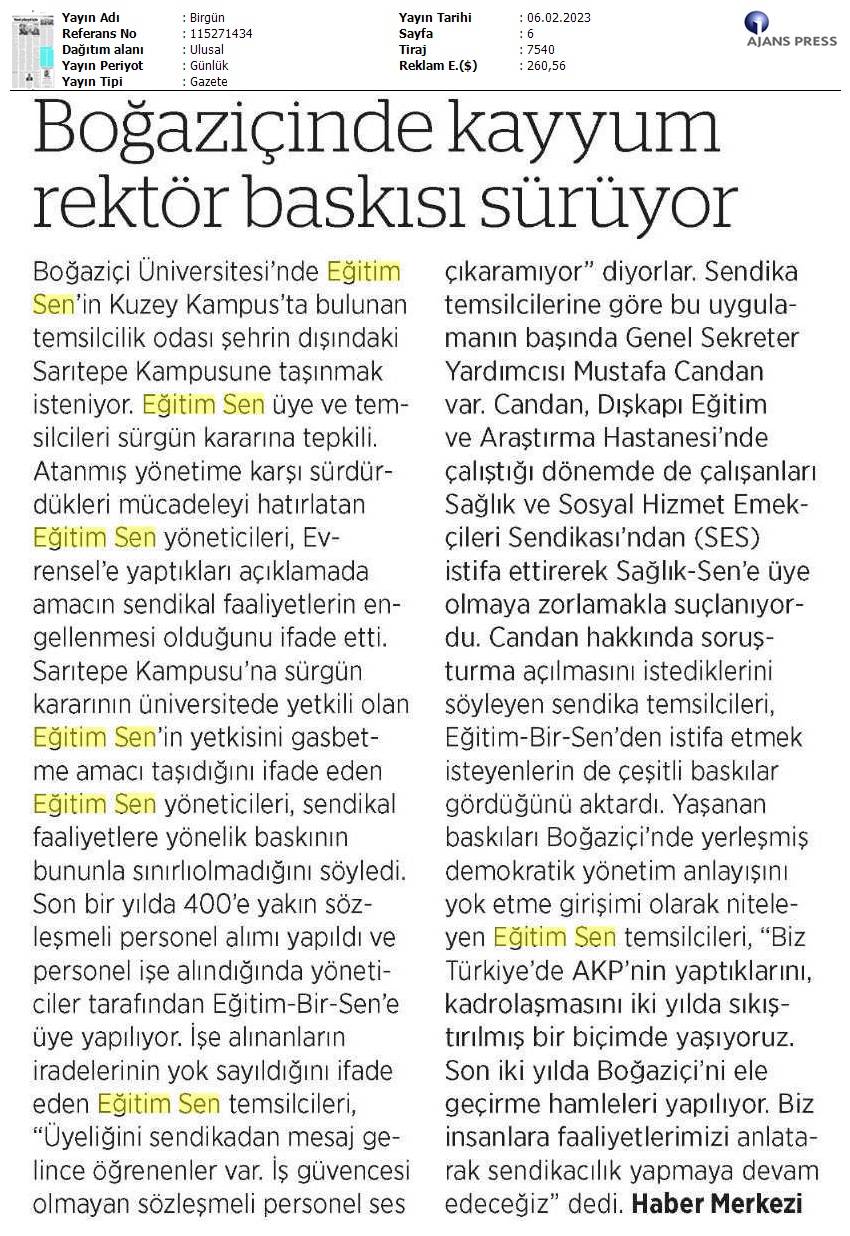 Boğaziçi Üniversitesi'nde Kayyum Rektör Baskısı Sürüyor / BirGün