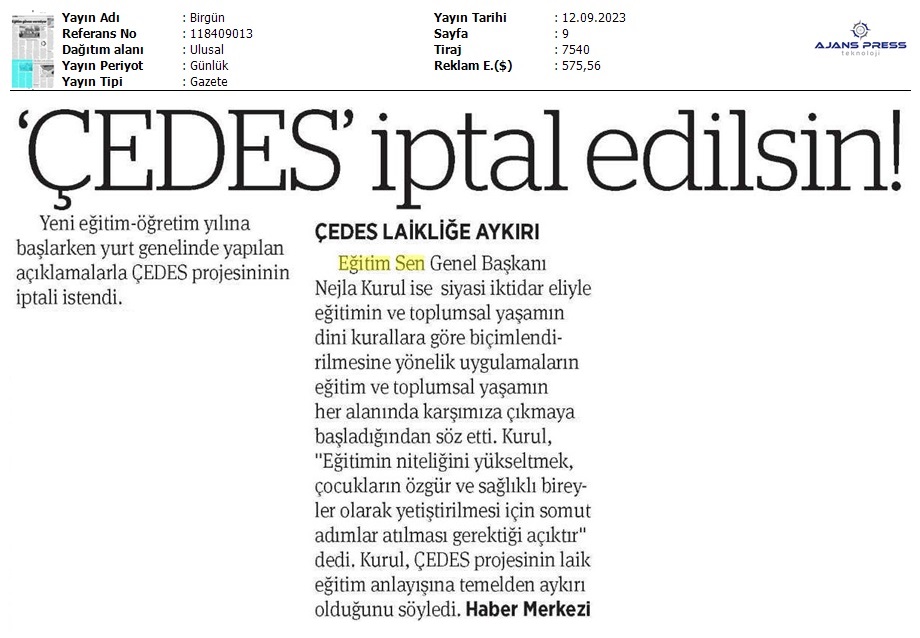 'ÇEDES' İptal Edilsin! / Birgün