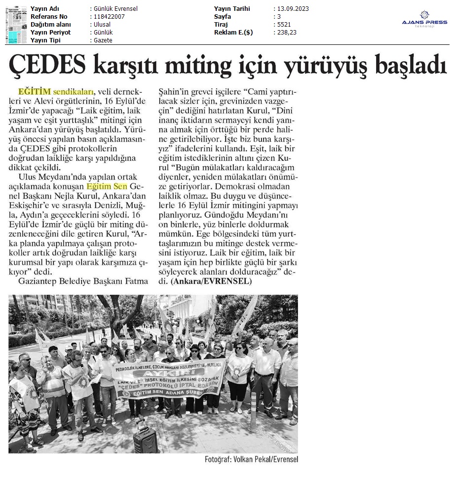 ÇEDES Karşıtı Miting İçin Yürüyüş Başladı / Evrensel