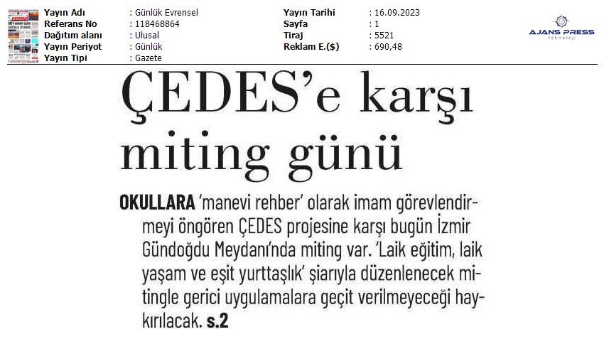 ÇEDES'e Karşı Miting Günü / Evrensel