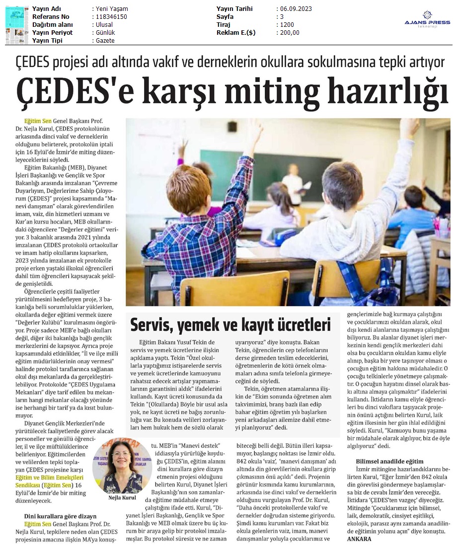 ÇEDES'e Karşı Miting Hazırlığı / Yeni Yaşam