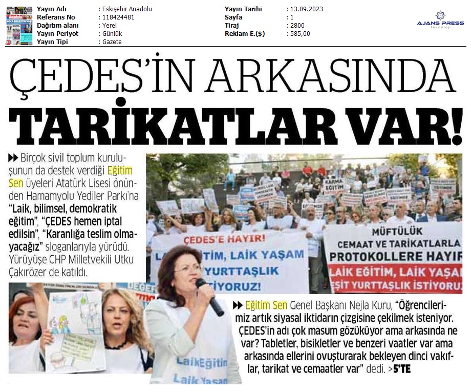 ÇEDES'in Arkasında Tarikatlar Var! / Eskişehir Anadolu