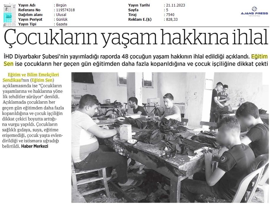 Çocukların Yaşam Hakkına İhlal / Birgün
