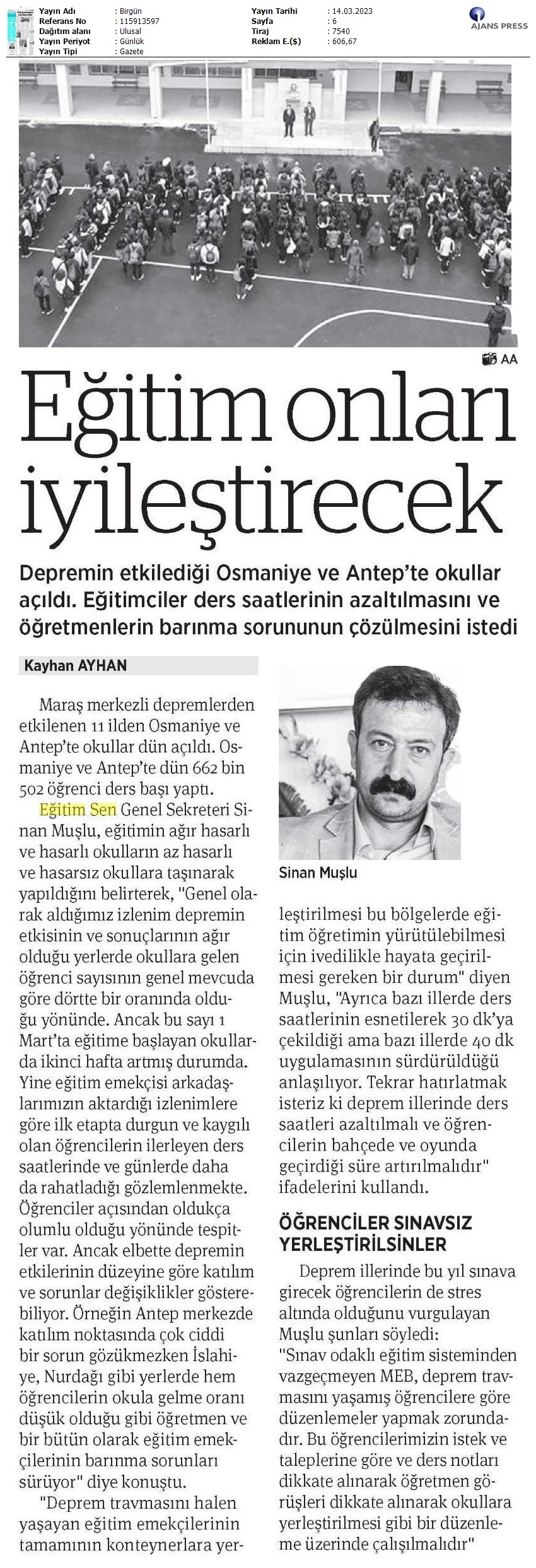 Eğitim Onları İyileştirecek / BirGün