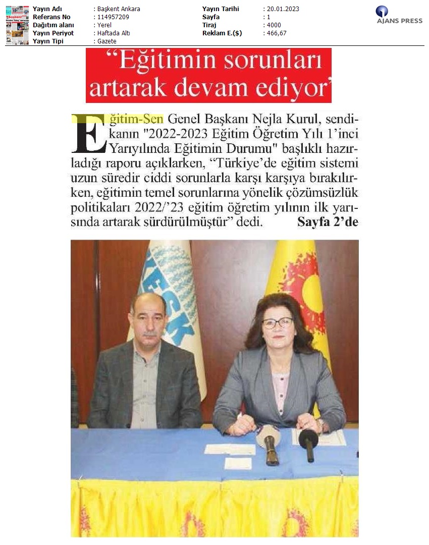 "Eğitimin Sorunları Artarak Devam Ediyor" / Başkent Ankara