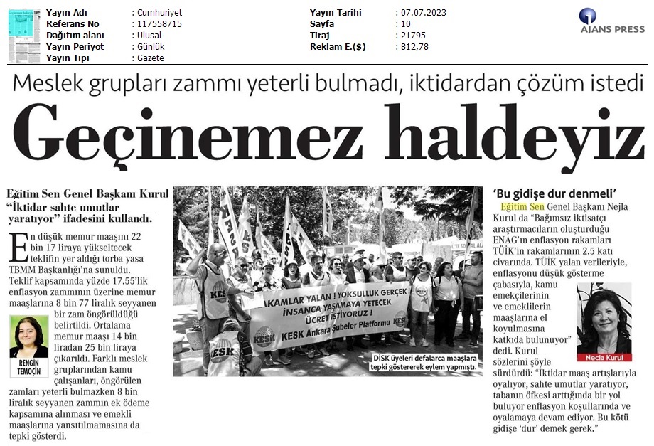 Geçinemez Haldeyiz / Cumhuriyet