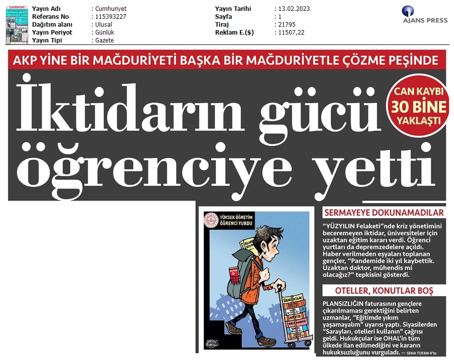 İktidarın Gücü Öğrenciye Yetti / Cumhuriyet