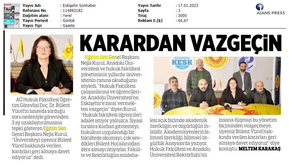Karardan Vazgeçin / Eskişehir Sonhaber