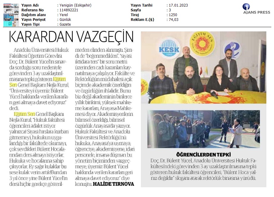 Karardan Vazgeçin / Yenigün (Eskişehir)