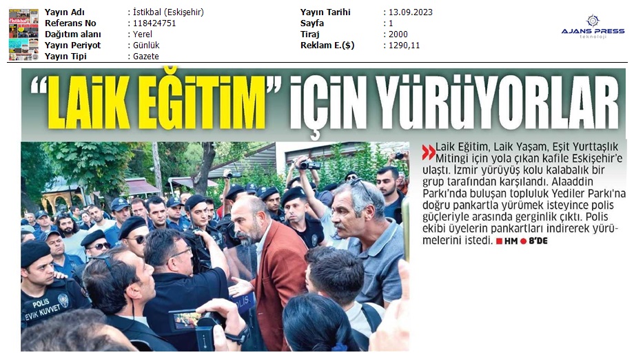 'Laik Eğitim' İçin Yürüyorlar / İstikbal (Eskişehir)