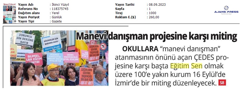 Manevi Danışman Projesine Karşı Miting / İkinci Yüzyıl