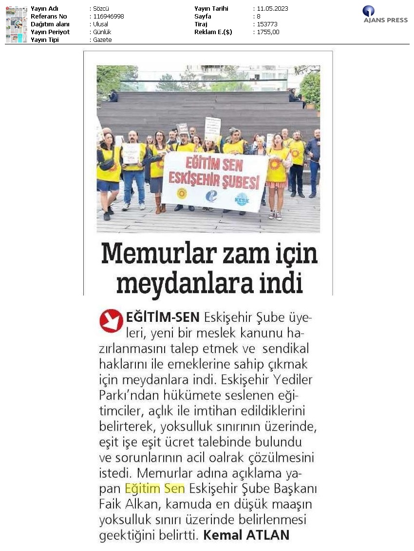 Memurlar Zam İçin Meydanlara İndi / Sözcü