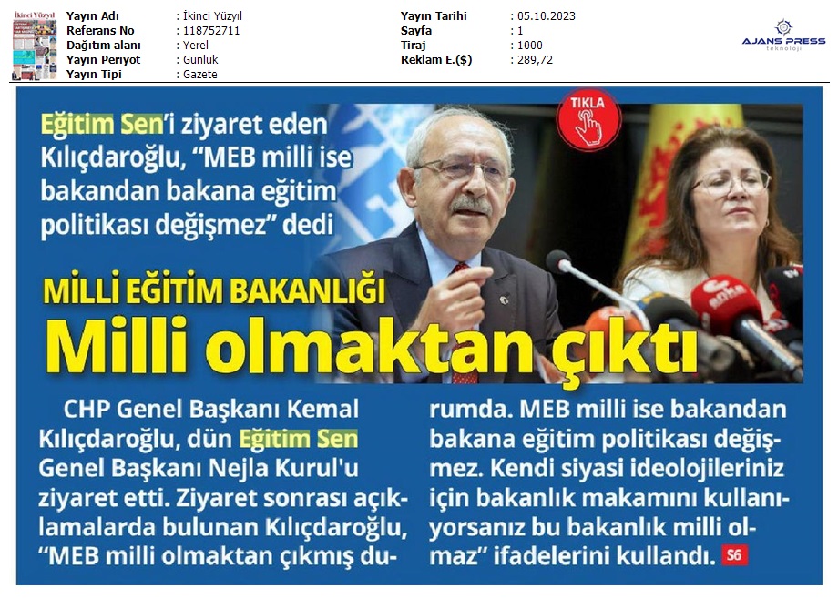 Milli Eğitim Bakanlığı Milli Olmaktan Çıktı / İkinci Yüzyıl