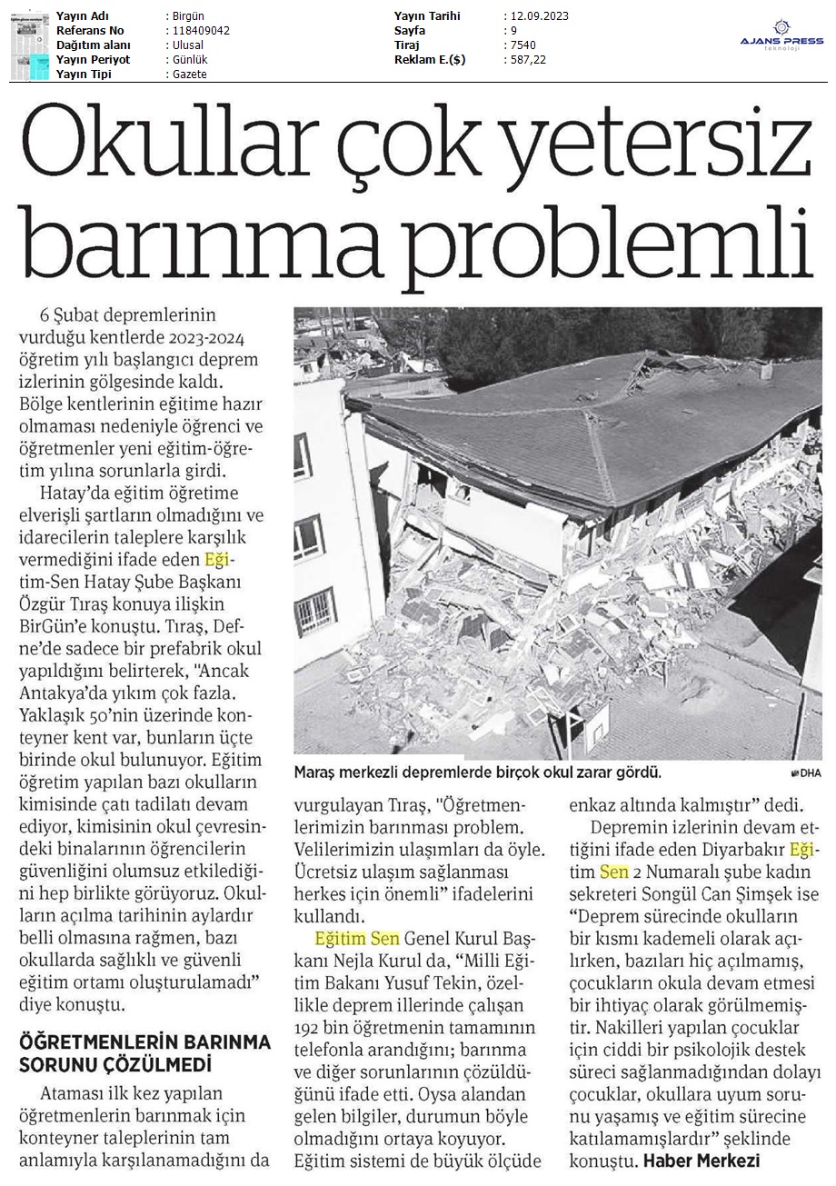 Okullar Çok Yetersiz, Barınma Problemli / Birgün