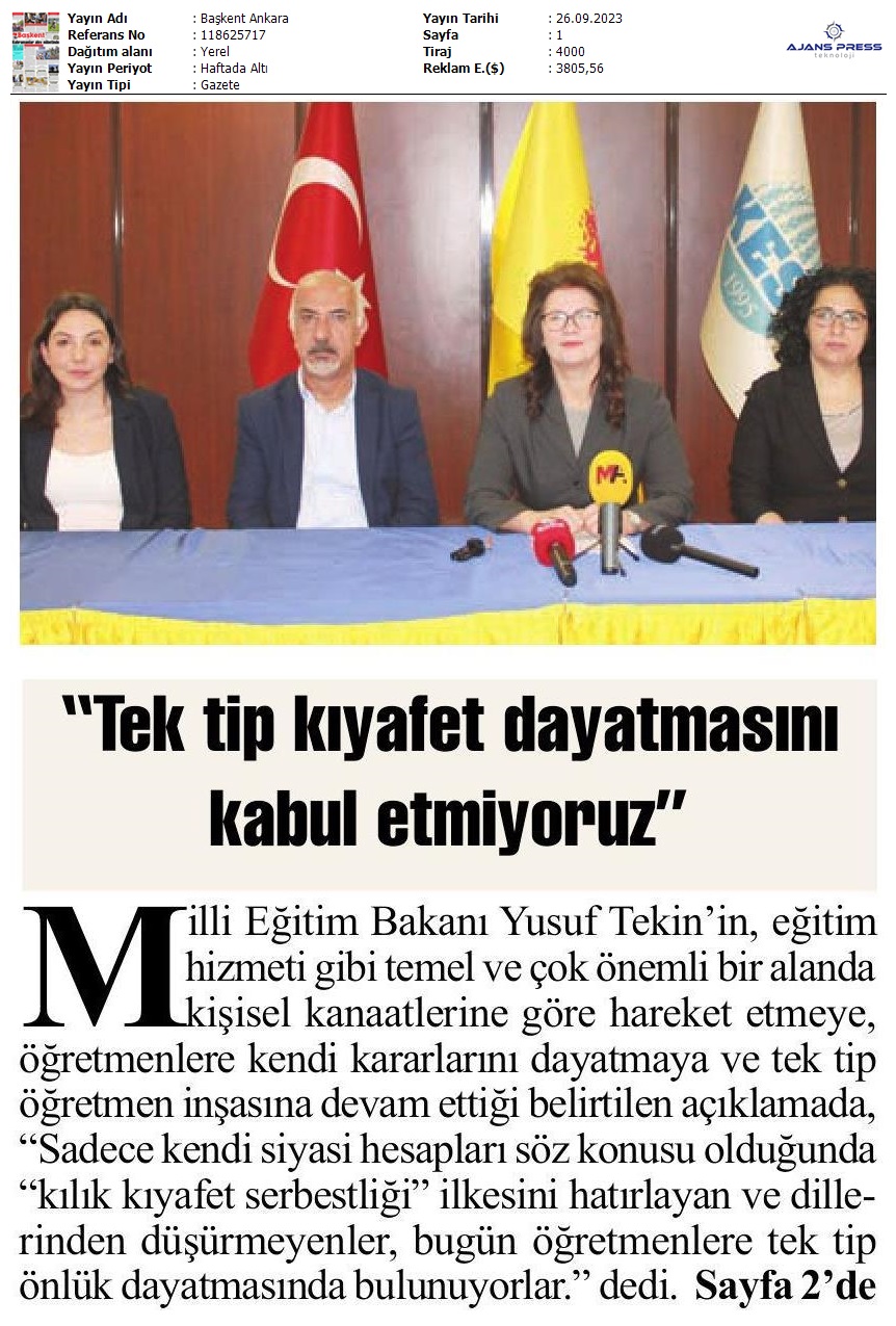 "Tek Tip Kıyafet Dayatmasını Kabul Etmiyoruz" / Başkent Ankara