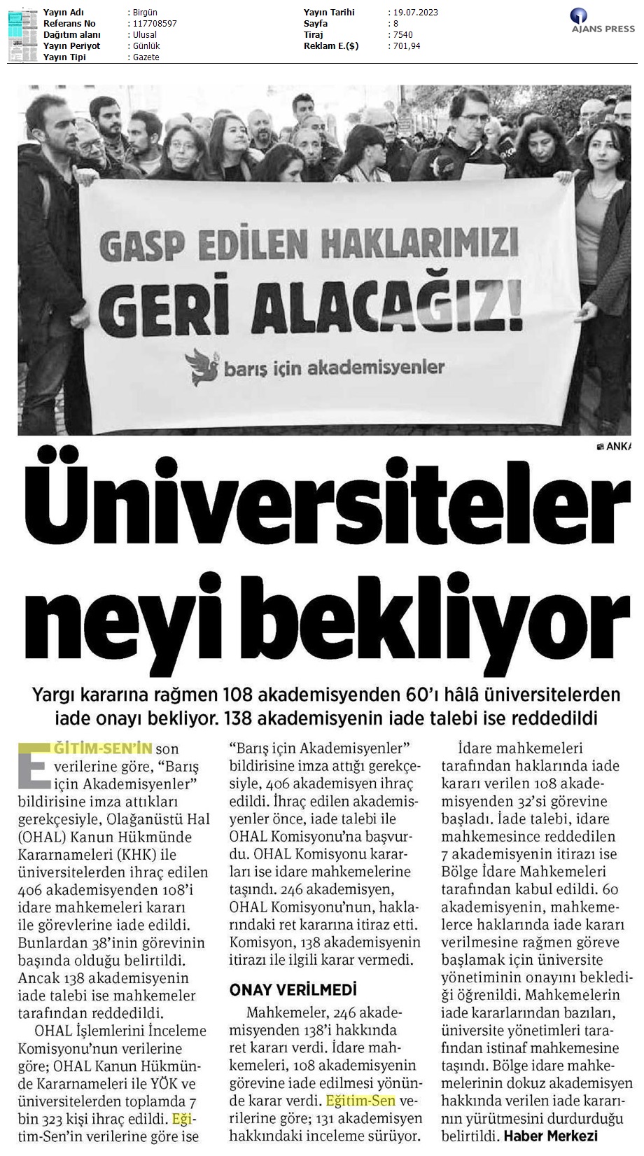Üniversiteler Neyi Bekliyor? / Birgün
