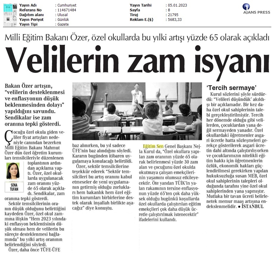 Velilerin Zam İsyanı / Cumhuriyet