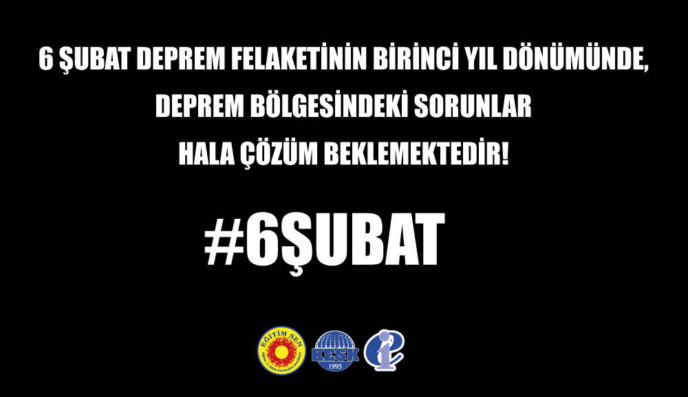 6 Şubat Deprem Felaketinin Birinci Yıl Dönümünde Deprem Bölgesindeki Sorunlar Hala Çözüm Beklemektedir!