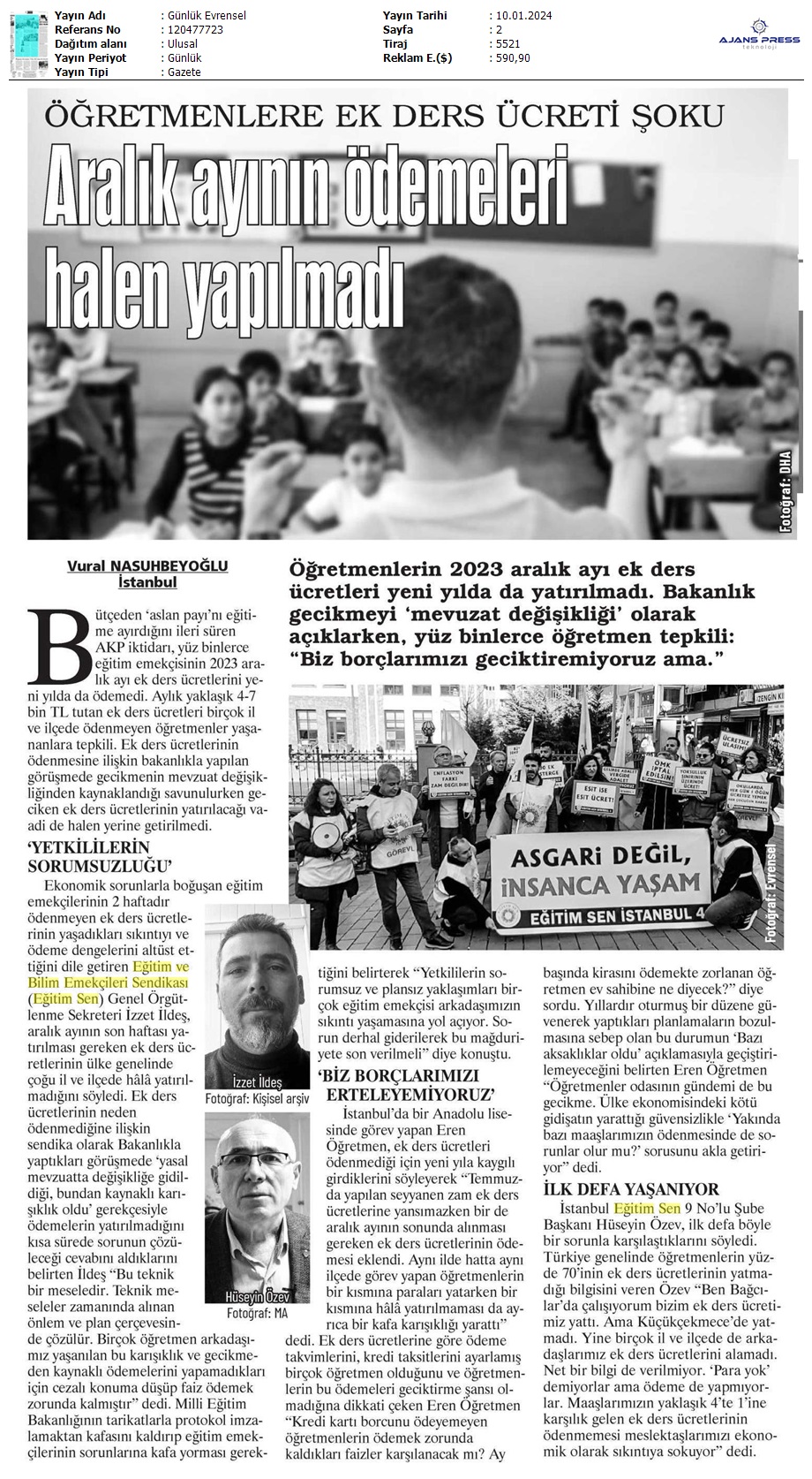Aralık Ayının Ödemeleri Halen Yapılmadı / Evrensel