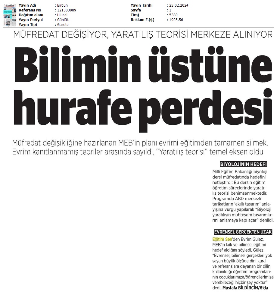 Bilimin Üstüne Hurafe Perdesi / Birgün