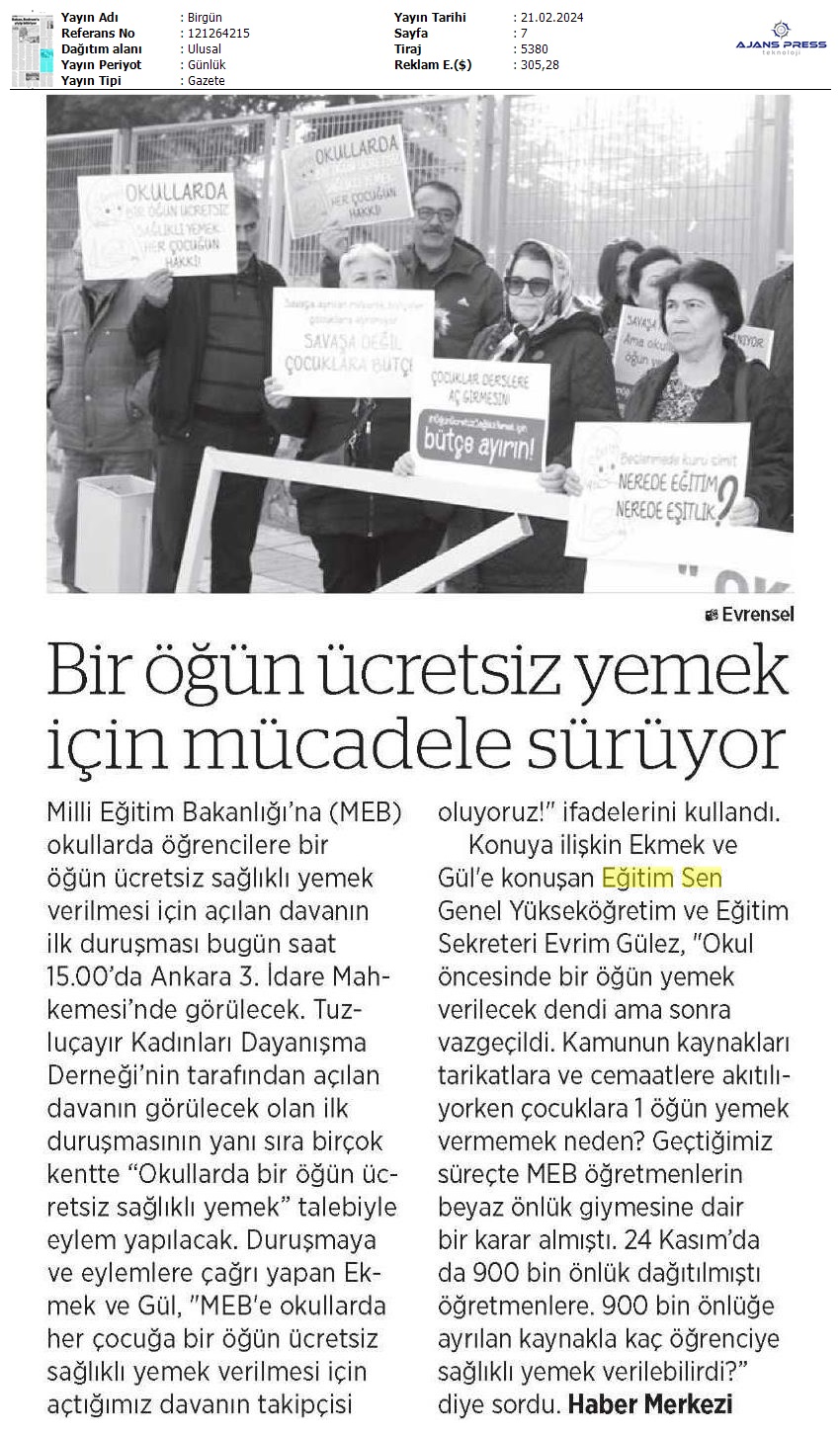 Bir Öğün Ücretsiz Yemek İçin Mücadele Sürüyor / Birgün