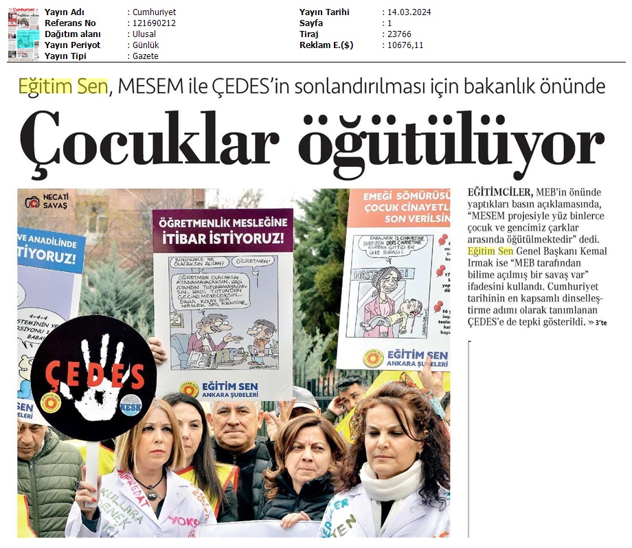 Çocuklar Öğütülüyor / Cumhuriyet
