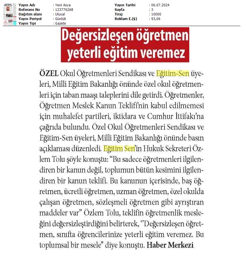 Değersizleşen Öğretmen Yeterli Eğitim Veremez / Yeni Asya