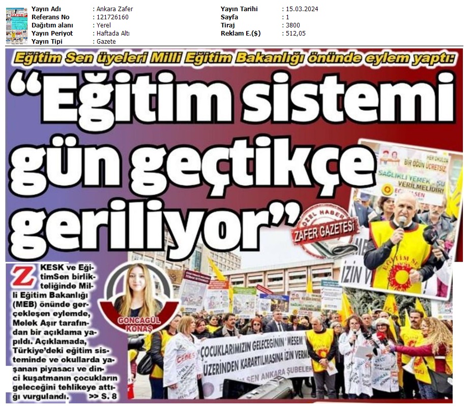 "Eğitim Sistemi Gün Geçtikçe Geriliyor" / Ankara Zafer