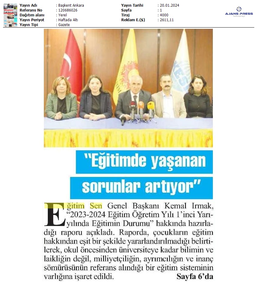 "Eğitimde Yaşanan Sorunlar Artıyor" / Başkent Ankara