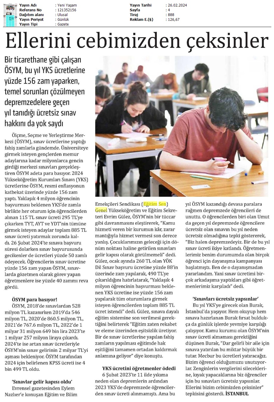 Ellerini Cebimizden Çeksinler / Yeni Yaşam
