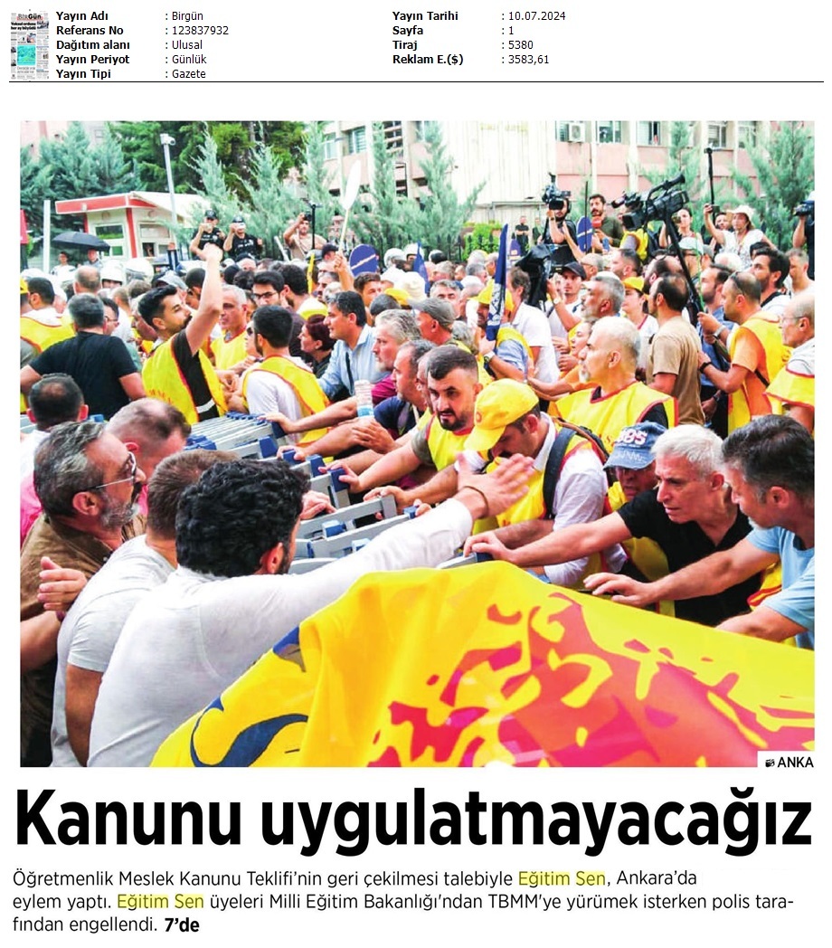 Kanunu Uygulatmayacağız / Birgün