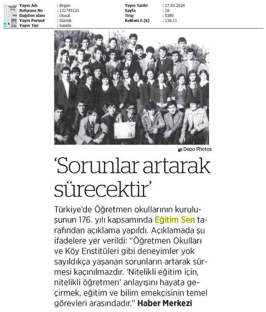 "Sorunlar Artarak Sürecektir" / Birgün