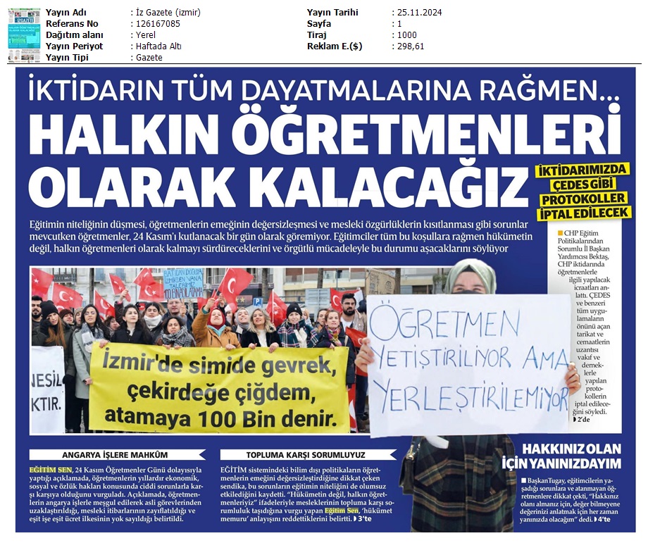 "Sorunlarımıza Kalıcı Çözümler İstiyoruz" / İz Gazete
