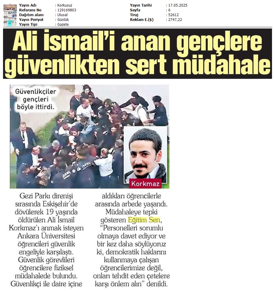 Ali İsmail'i Anan Gençlere Güvenlikten Sert Müdahale / Korkusuz
