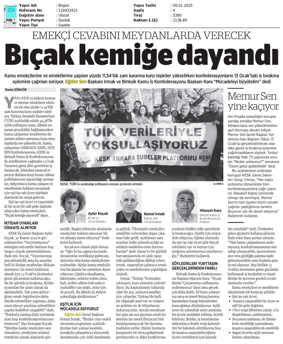Bıçak Kemiğe Dayandı / Birgün