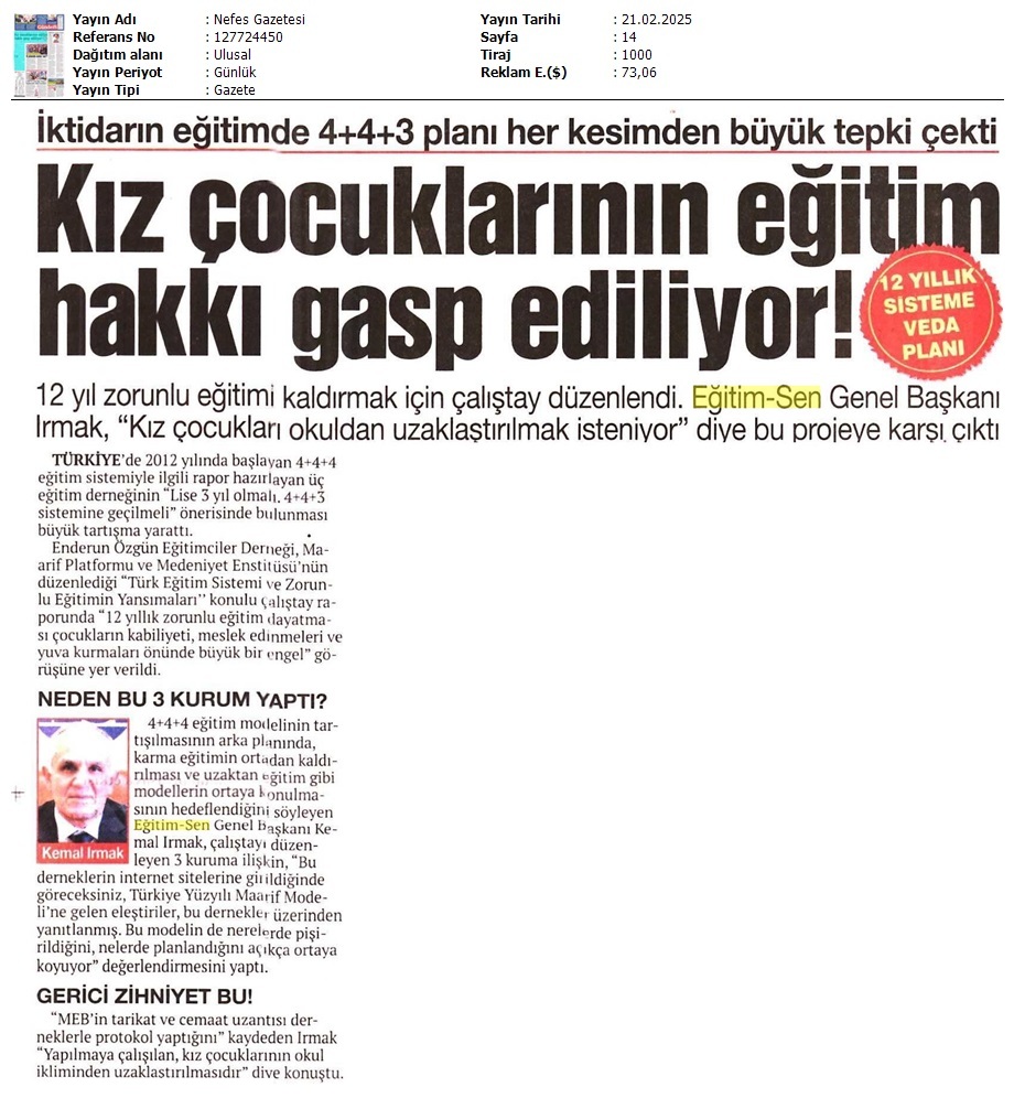 Kız Çocuklarının Eğitim Hakkı Gasp Ediliyor! / Nefes Gazetesi