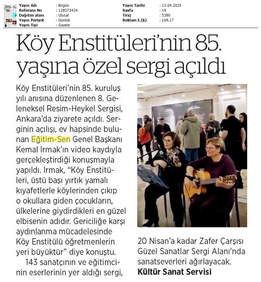 Köy Enstitüleri'nin 85 Yaşına Özel Sergi Açıldı / Birgün