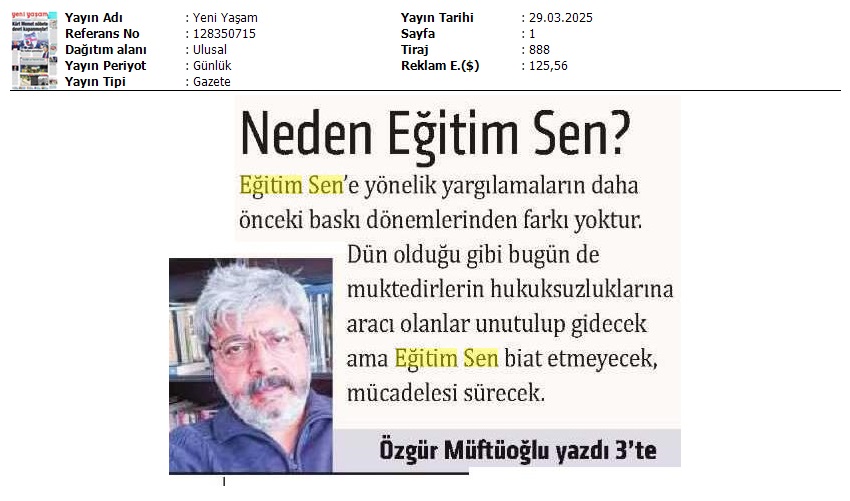Neden Eğitim Sen? / Yeni Yaşam