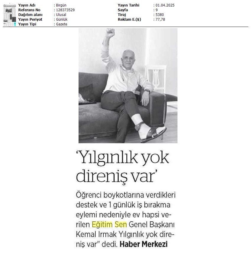 "Yılgınlık Yok Direniş Var" / Birgün